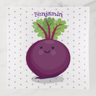 Cute happy beet root kitchen cartoon illustration trinket tray