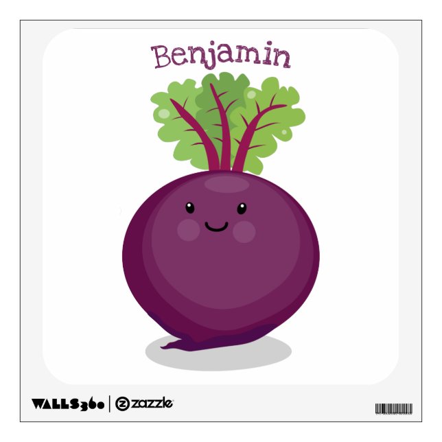 Cute happy beet root kitchen cartoon illustration wall decal (Front)