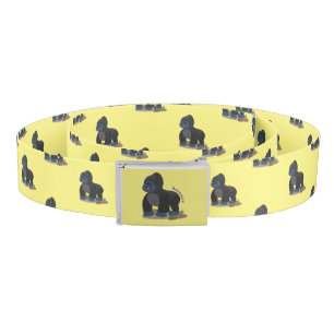 Cute happy big gorilla cartoon illustration belt