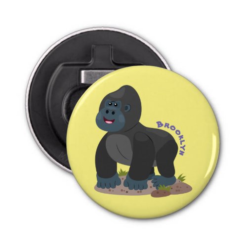 Cute happy big gorilla cartoon illustration bottle opener