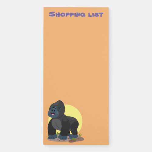 Cute happy big gorilla cartoon illustration magnetic notepad