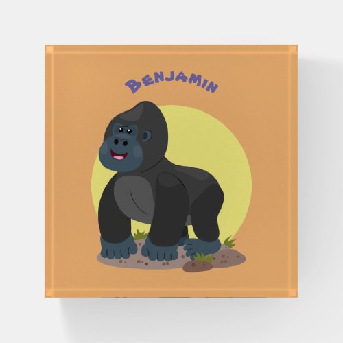 Cute happy big gorilla cartoon illustration paperweight