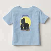 Cute happy big gorilla cartoon illustration toddler t-shirt