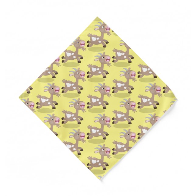 Cute happy billy goat cartoon  bandana (Front)