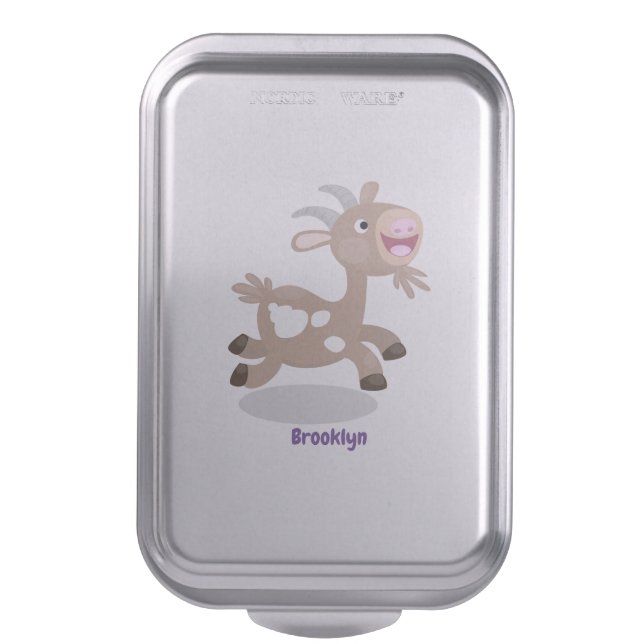 Cute happy billy goat cartoon cake pan (Front Vertical)