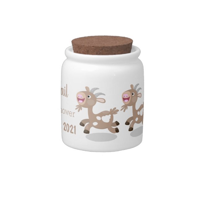 Cute happy billy goat cartoon candy jar (Right)