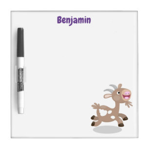Cute happy billy goat cartoon dry erase board