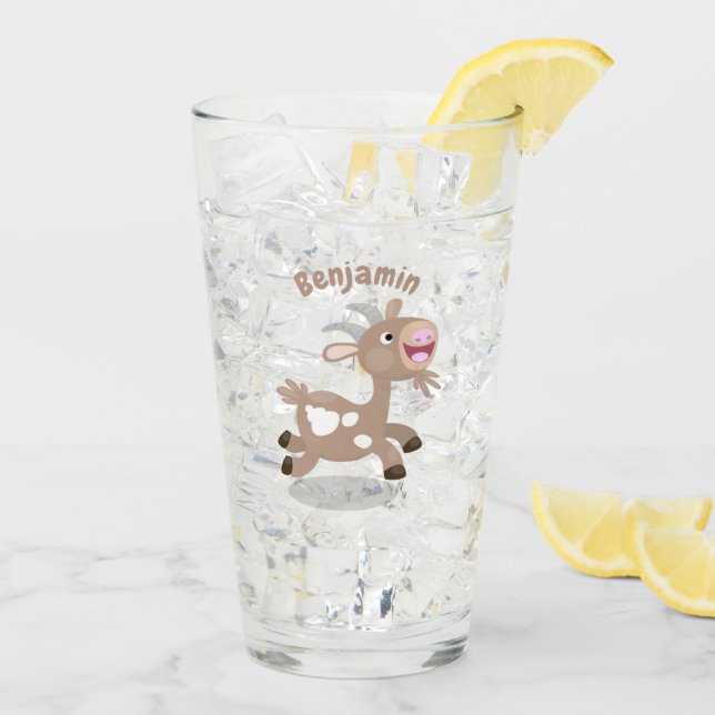Cute happy billy goat cartoon glass (Back Ice)