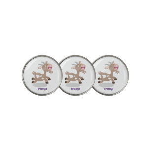 Cute happy billy goat cartoon golf ball marker