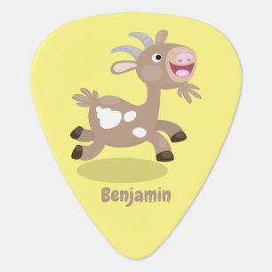 Cute happy billy goat cartoon  guitar pick