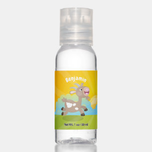 Cute happy billy goat cartoon hand sanitizer