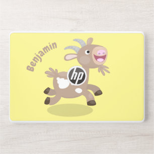 Cute happy billy goat cartoon HP laptop skin