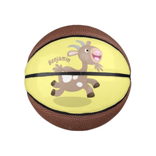 Cute happy billy goat cartoon mini basketball