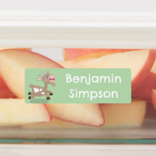 Cute happy billy goat cartoon personalized labels
