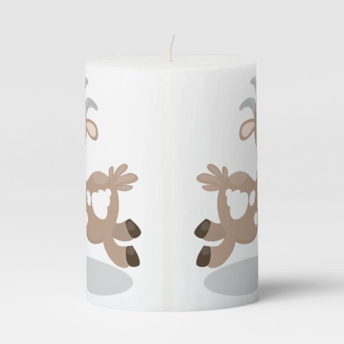 Cute happy billy goat cartoon pillar candle