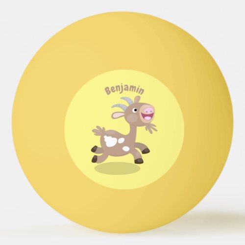 Cute happy billy goat cartoon ping pong ball