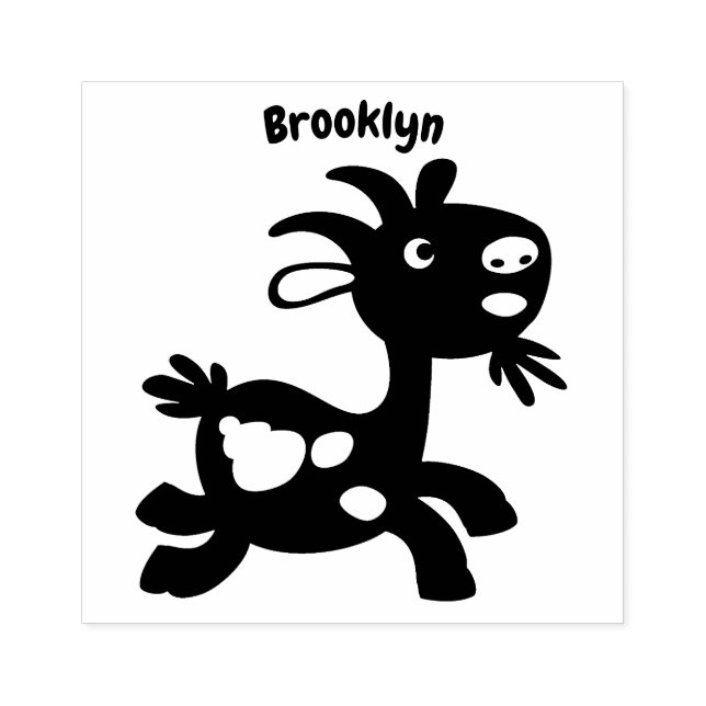 Cute happy billy goat cartoon rubber stamp (Imprint)