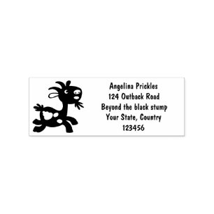 Cute happy billy goat cartoon  rubber stamp