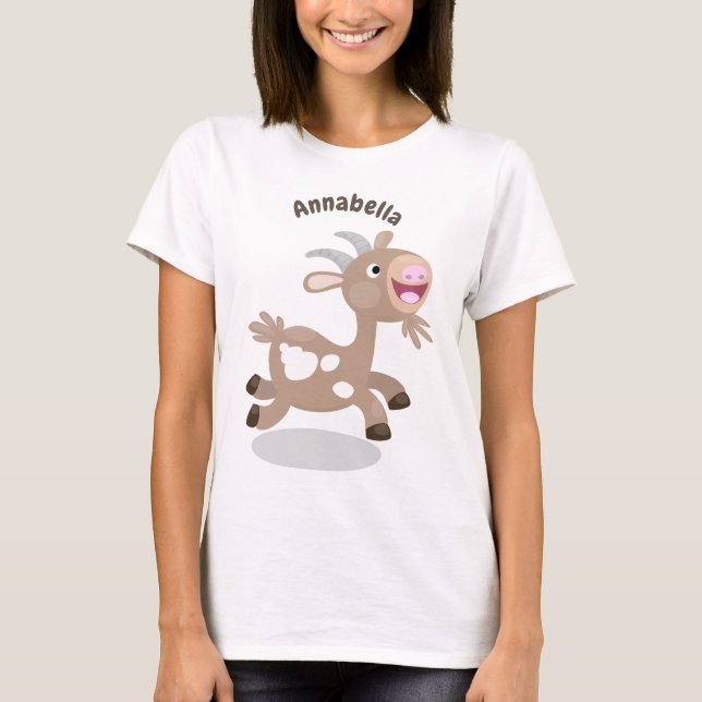 Cute happy billy goat cartoon T-Shirt (Front)