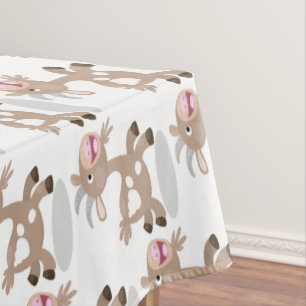 Cute happy billy goat cartoon tablecloth