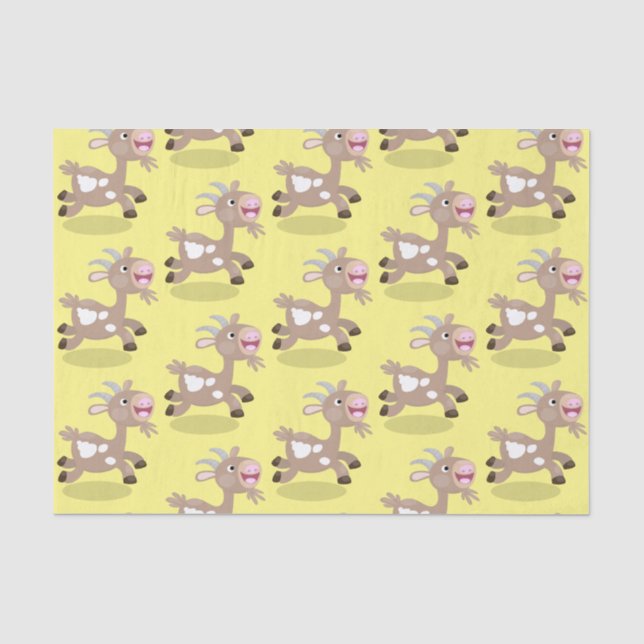 Cute happy billy goat cartoon tissue paper (Front)