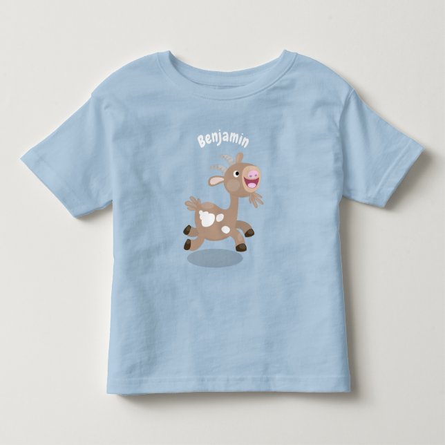 Cute happy billy goat cartoon toddler t-shirt (Front)