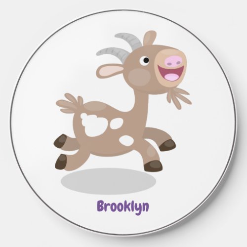 Cute happy billy goat cartoon wireless charger 