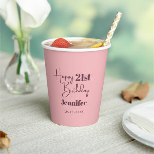 Cute Happy Birthday Any-age Personalized Paper Cups
