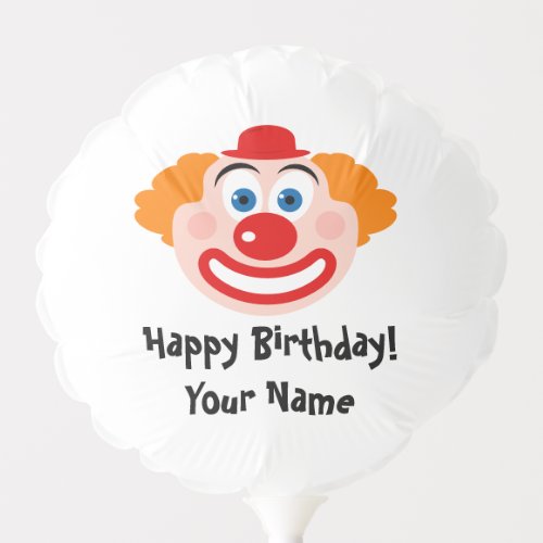 Cute Happy Birthday balloon with clown face