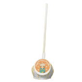 Cute Happy Birthday Boy Alpaca in Teal Serape  Cake Pops (Front)