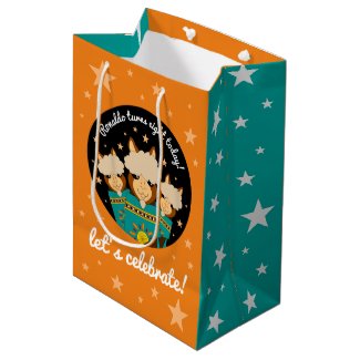 Cute Happy Birthday Boy Alpacas in Teal Serapes