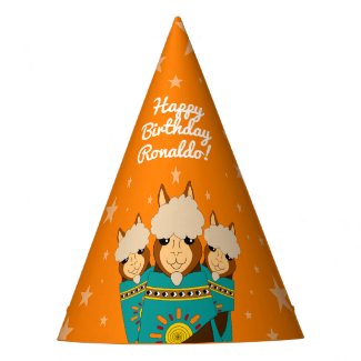 Cute Happy Birthday Boy Alpacas in Teal Serapes
