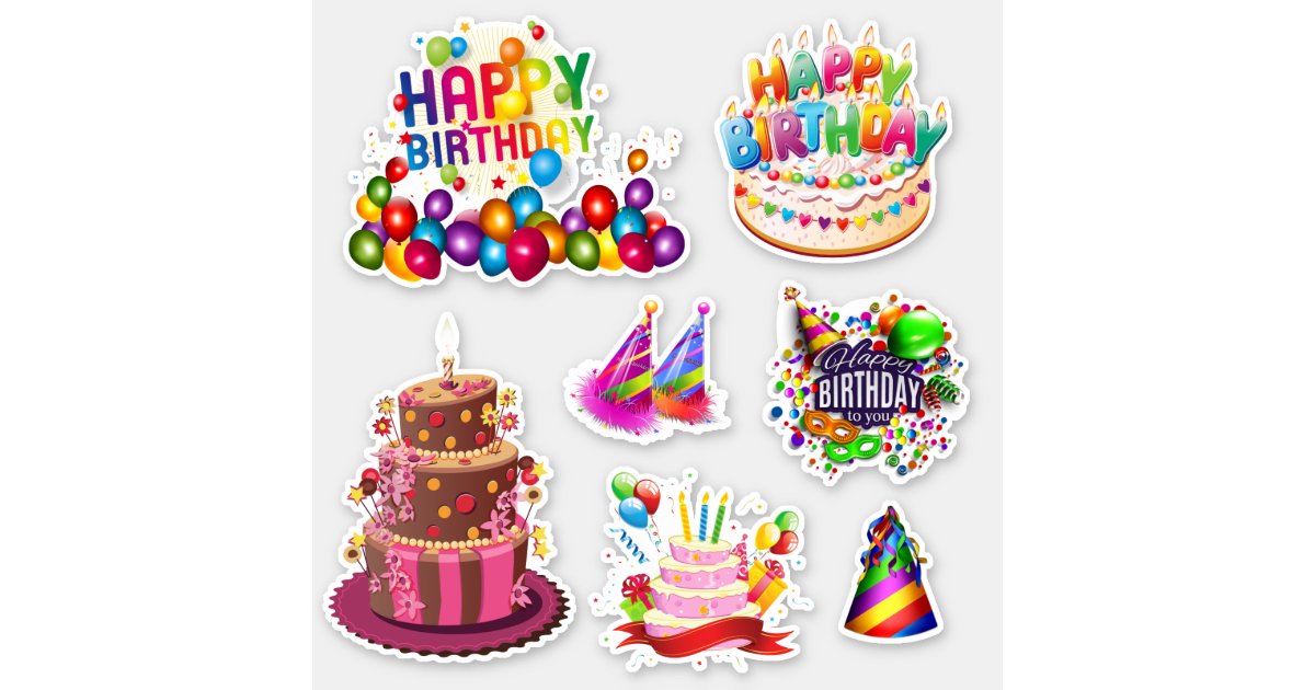 Happy Birthday Stickers Birthday Planner Stickers, Birthday Cake