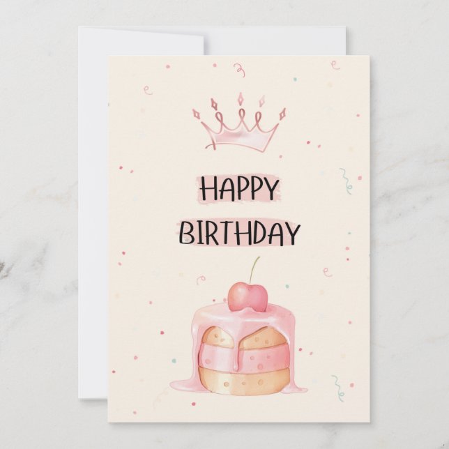 Cute Happy Birthday Card (Front)