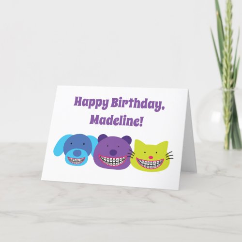 Cute Happy Birthday Card for Braces Wearers