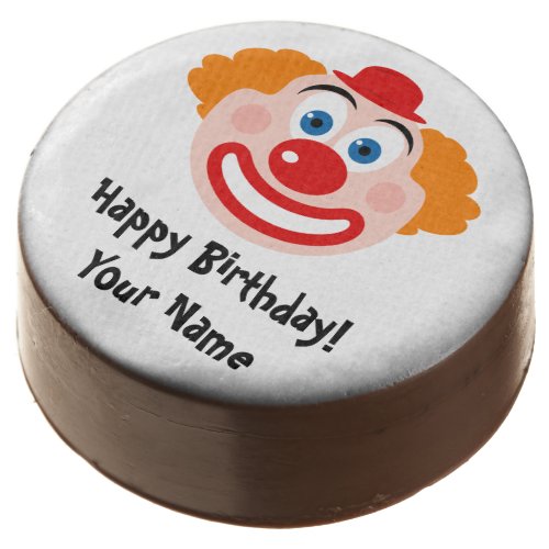 Cute Happy Birthday cookies with clown face design