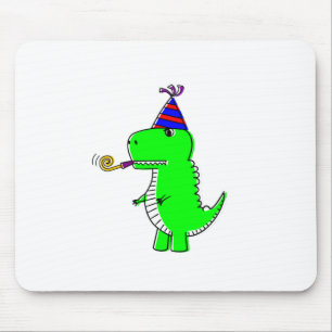 Cute Happy Birthday Dinosaur Mouse Pad