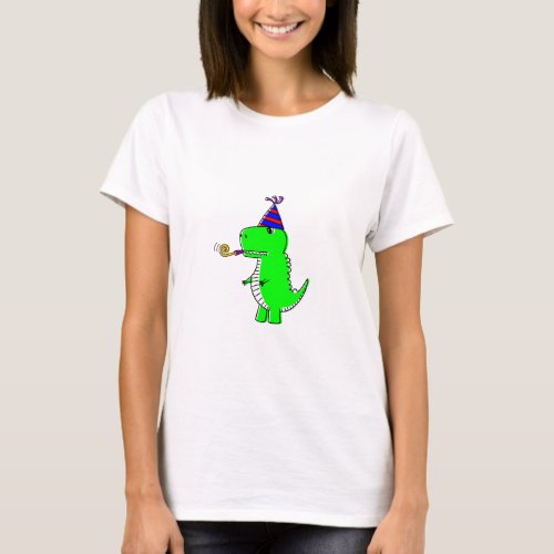 Cute Happy Birthday Dinosaur T_Shirt