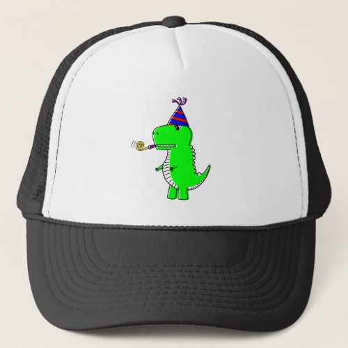 Cute Happy Birthday Dinosaur Trucker Hat