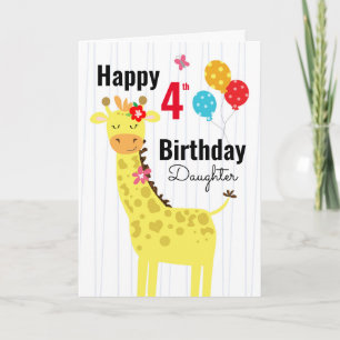 Cute Happy Birthday Giraffe Daughter Card