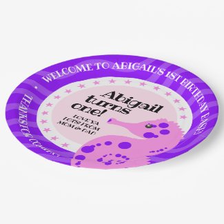 Cute Happy Birthday Girl Pink Seahorse on Waves