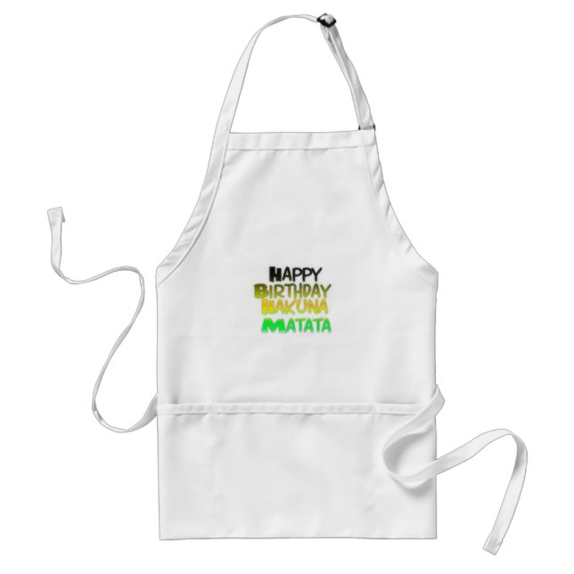 Cute Happy Birthday Hakuna Matata eco Inspirationa Adult Apron (Front)