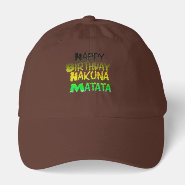 Cute Happy Birthday Hakuna Matata eco Inspirationa Hat (Front)