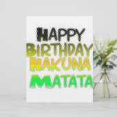 Cute Happy Birthday Hakunamatata Inspirational Art (Standing Front)
