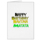 Cute Happy Birthday Hakunamatata Inspirational Art (Front)