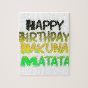 Cute Happy Birthday Hakunamatata Inspirational Art Jigsaw Puzzle