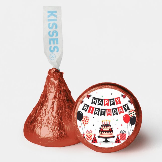 Cute Happy Birthday ladybug theme Hershey®'s Kisses® (Front)