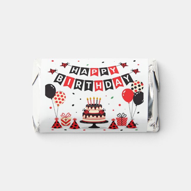 Cute Happy Birthday ladybug theme Hershey's Miniatures (Front)
