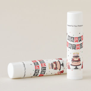 Cute Happy Birthday ladybug theme Lip Balm
