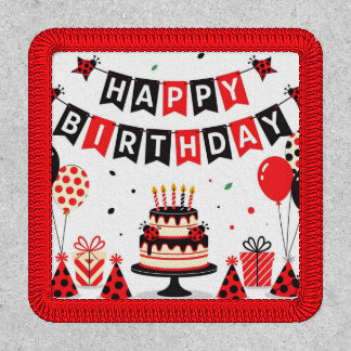 Cute Happy Birthday ladybug theme Patch